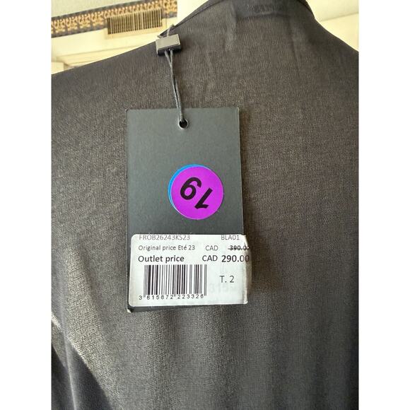 The Kooples Sleeveless Tiered Babydoll Mini Black Dress Size 2 NWT Parisian Cool - Picture 11 of 16